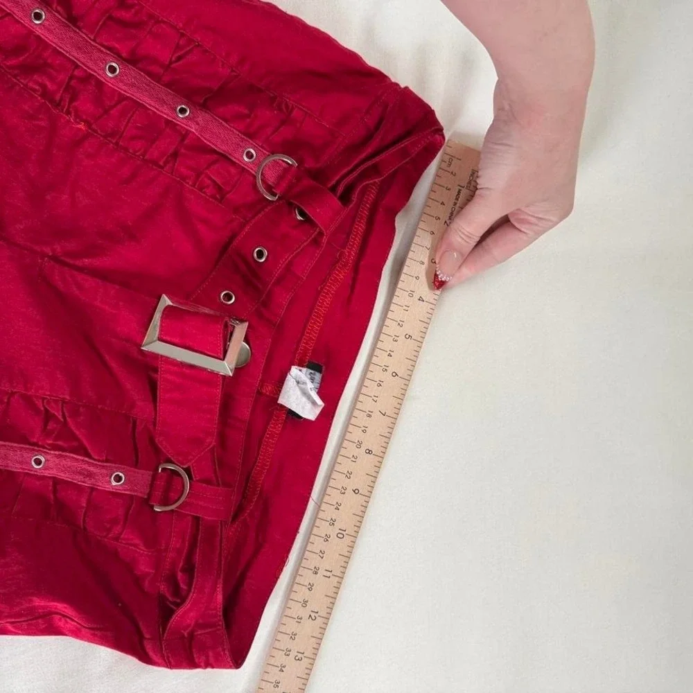 Y2k red low rise‎ pants  y2k san julian red pants